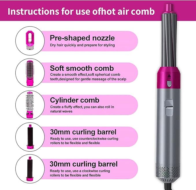ɢʟᴏᴡᴀʀᴀ™ Hot Hair Brush 5 in 1 – فرشاة الشعر الساخنة 5 في 1